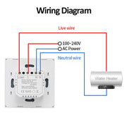 ZigBee 20A Water Heater Switch Black High Power Time Voice Control EU Plug