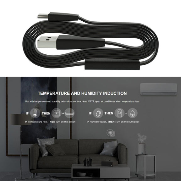 HTS2 Temperature And Humidity Smart Sensor For Bestcon RM4 Pro / RM4 Mini(Black)