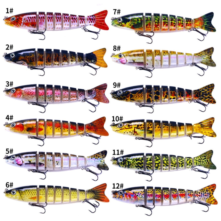 HENGJIA JM064 Multi-section Fish Minnow Bionic Fake Lures Sea Fishing Sinking Lures, Size: 12.8cm 18g(6)