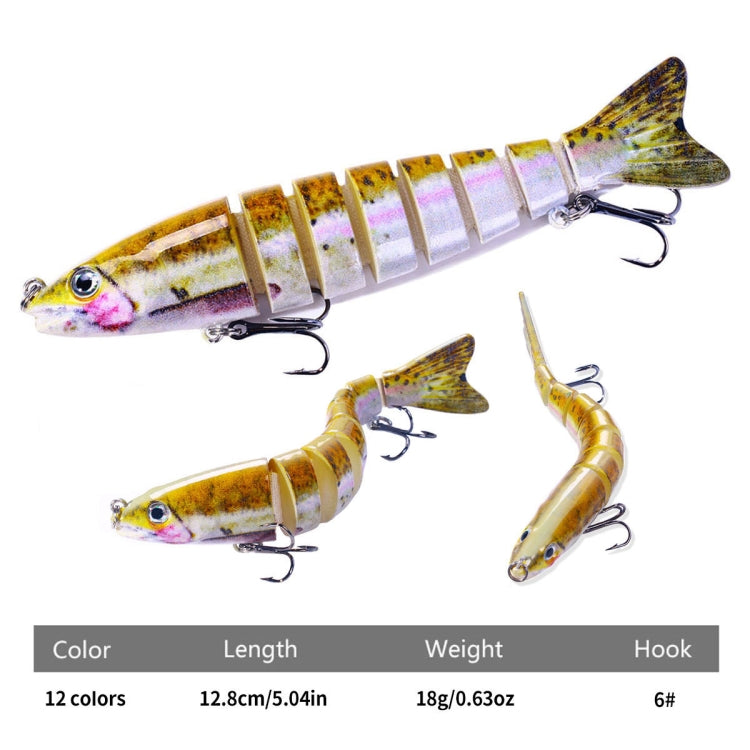 HENGJIA JM064 Multi-section Fish Minnow Bionic Fake Lures Sea Fishing Sinking Lures, Size: 12.8cm 18g(6)