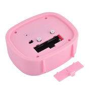 Square Candy Color Stereo Digital Silent Alarm Clock Children Student Alarm Clock(Black)