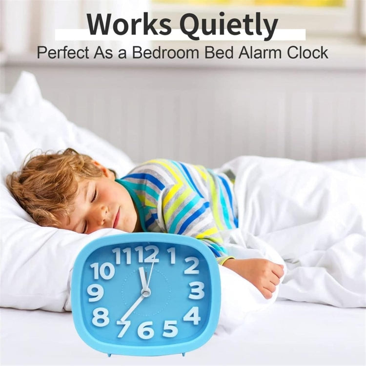 Square Candy Color Stereo Digital Silent Alarm Clock Children Student Alarm Clock(Black)