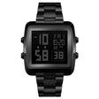 SKMEI 1369 Retro Waterproof Gold Watch Men Steel Belt Luminous Square Watch(Black) - free shipping - PMC TechLife - Order now!
