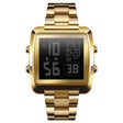 SKMEI 1369 Retro Waterproof Gold Watch Men Steel Belt Luminous Square Watch(Gold) - free shipping - PMC TechLife - Order now!