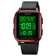 SKMEI 1858 Square Waterproof Digital Dual Display LED Luminous Watch(Red) - free shipping - PMC TechLife - Order now!