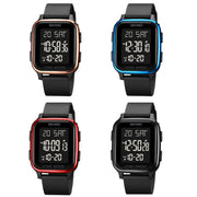 SKMEI 1858 Square Water-resistant Digital Dual Display LED Luminous Watch(Blue)