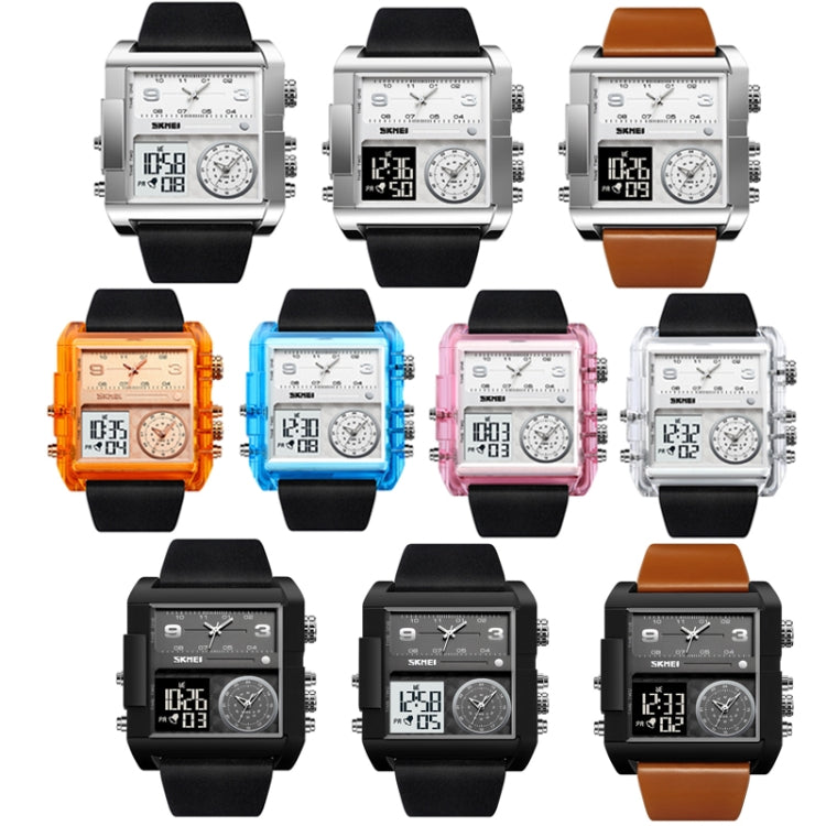 SKMEI 2020 Square Large Dial Triple Movement Men Sports Watch(Amber)