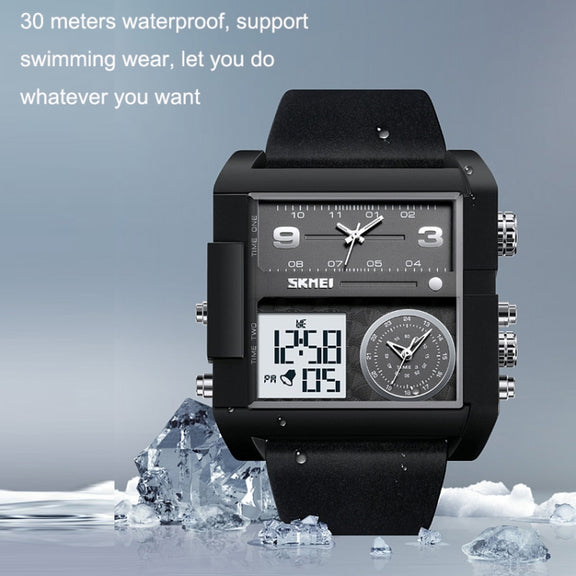 SKMEI 2020 Square Large Dial Triple Movement Men Sports Watch(Amber)