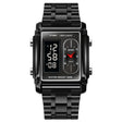 SKMEI 1868 Square Double Display Waterproof Men Watch, Style: Steel Belt (Black) - free shipping - PMC TechLife - Order now!