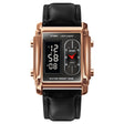 SKMEI 1868 Square Double Display Waterproof Men Watch, Style: Leather Belt (Rose Gold) - free shipping - PMC TechLife - Order now!
