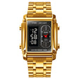 SKMEI 1868 Square Double Display Waterproof Men Watch, Style: Steel Belt (Gold) - free shipping - PMC TechLife - Order now!