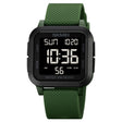 SKMEI 1894 Square Sports Waterproof Student Simple Multifunctional Luminous Watch(Army Green Black Machine) - free shipping - PMC TechLife - Order now!