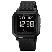 SKMEI 1894 Square Sports Water-resistant Student Simple Multifunctional Luminous Watch(Black Black Machine)