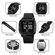 SKMEI 1894 Square Sports Water-resistant Student Simple Multifunctional Luminous Watch(Army Green White Machine)