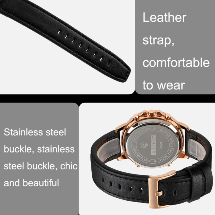 SKMEI 1652 Dual Movement Sports Leather Alloy Male Watch, Color: Black Shell Black Machine - free shipping - PMC TechLife - Order now!