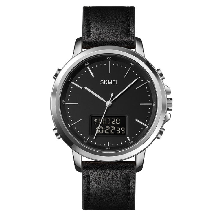SKMEI 1652 Dual Movement Sports Leather Alloy Male Watch, Color: Silver Shell Black Machine - free shipping - PMC TechLife - Order now!