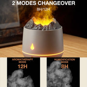 HS01 Simulation Flame Humidifier Home Aromatherapy Machine With Night Light(Black)