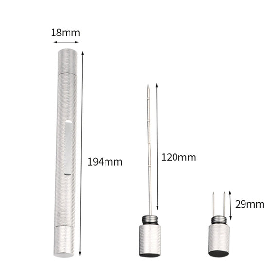 Lightweight With Serrated Cigar Needle Dredger Drilled Smoke Vent(Silver)