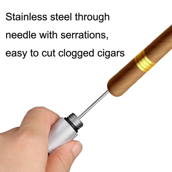 Lightweight With Serrated Cigar Needle Dredger Drilled Smoke Vent(Gold)