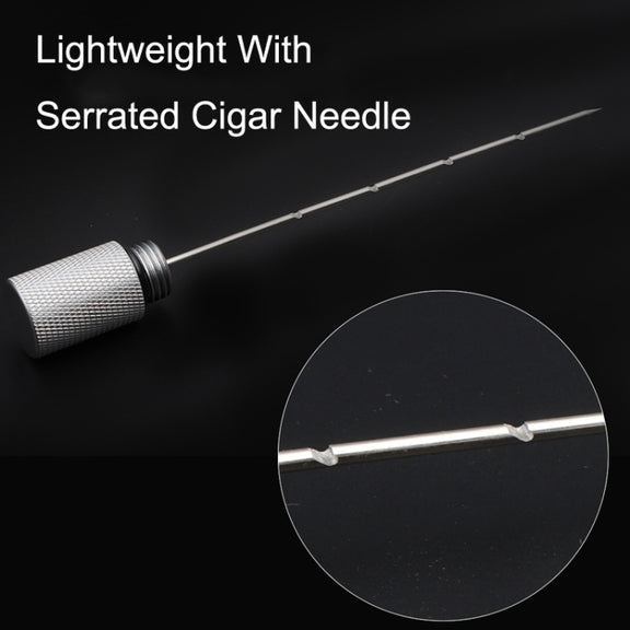 Lightweight With Serrated Cigar Needle Dredger Drilled Smoke Vent(Silver)