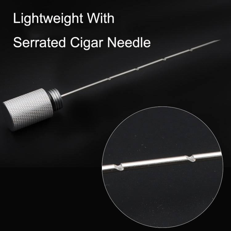 Lightweight With Serrated Cigar Needle Dredger Drilled Smoke Vent(Silver)