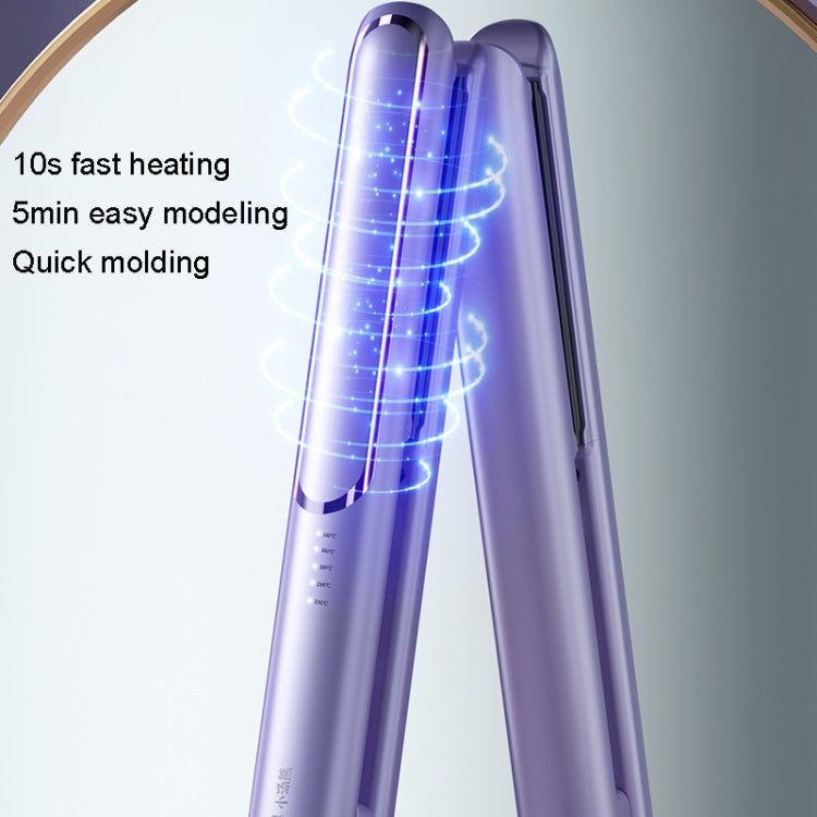LTBEAR Negative Ion Straightening Curling Hair Wet and Dry Clipper Anti Hot Curling Iron, CN Plug(Ivory White)