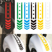 10pcs Motorcycle Car Fender Reflective Sticker Modified Decorative Water-resistant Sticker Arrow Star(White)
