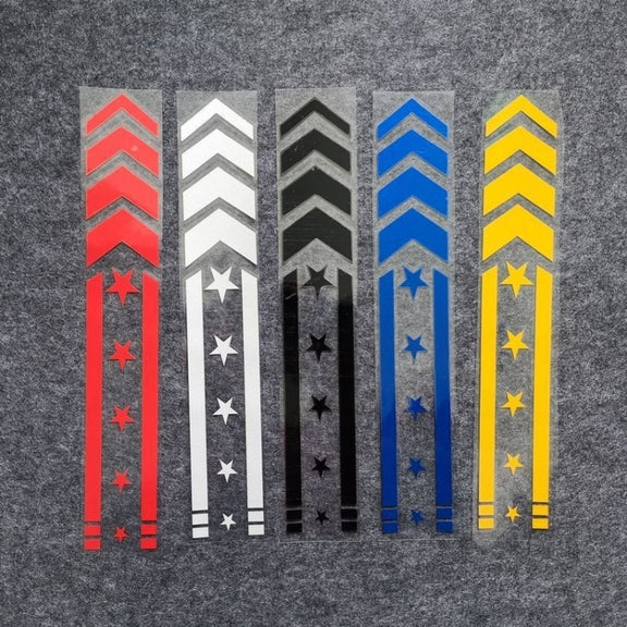 10pcs Motorcycle Car Fender Reflective Sticker Modified Decorative Water-resistant Sticker Arrow Star(Red)