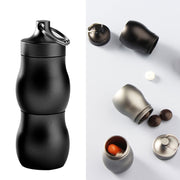 F25 Outdoor First Aid Pill Sealed Bottle Mini Water-resistant Metal Medicine Jar Keychain(Black)
