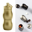 F25 Outdoor First Aid Pill Sealed Bottle Mini Waterproof Metal Medicine Jar Keychain(Champagne) - free shipping - PMC TechLife - Order now!