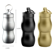F25 Outdoor First Aid Pill Sealed Bottle Mini Water-resistant Metal Medicine Jar Keychain(Champagne)