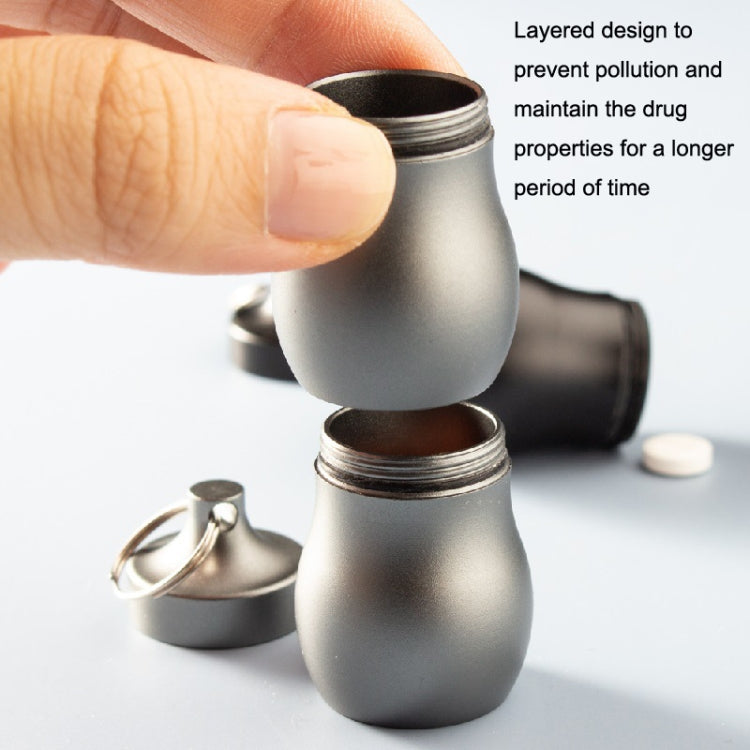 F25 Outdoor First Aid Pill Sealed Bottle Mini Water-resistant Metal Medicine Jar Keychain(Black)