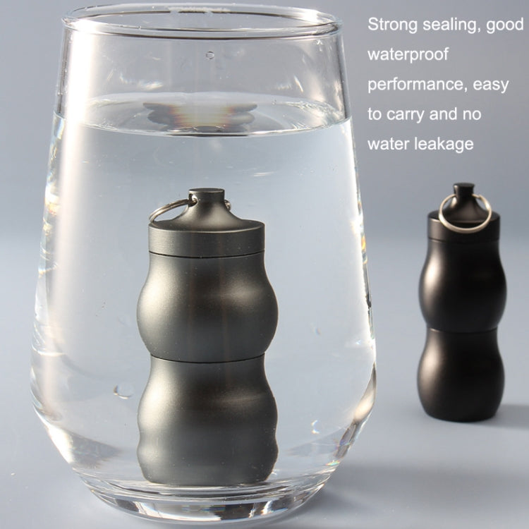 F25 Outdoor First Aid Pill Sealed Bottle Mini Water-resistant Metal Medicine Jar Keychain(Champagne)