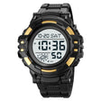 SKMEI 2003 Multifunctional Back Light Sports Watch Mens Countdown Date Alarm Clock Watch(Gold White Machine) - free shipping - PMC TechLife - Order now!