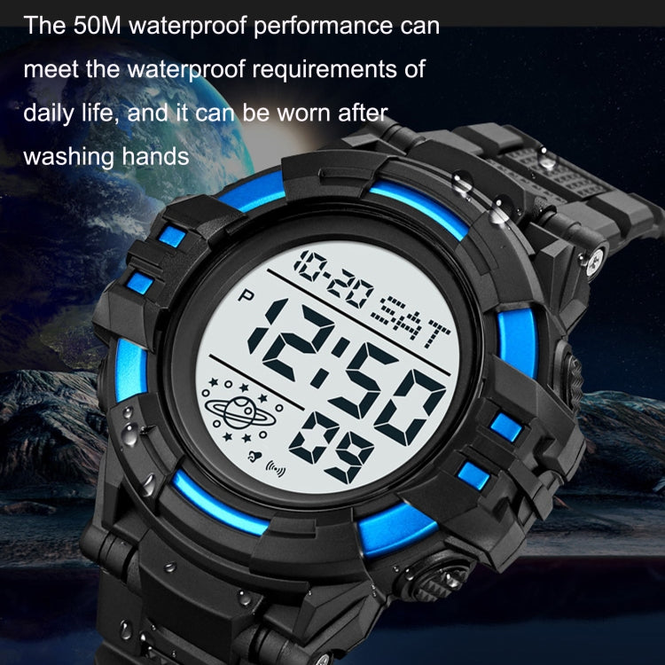 SKMEI 2003 Multifunctional Back Light Sports Watch Mens Countdown Date Alarm Clock Watch(Black White Machine)