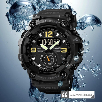 SKMEI 1637 Sports Digital Display Outdoor Shockproof Plastic Large Dial Men Watch, Color: Black - free shipping - PMC Jewellery - Order now!