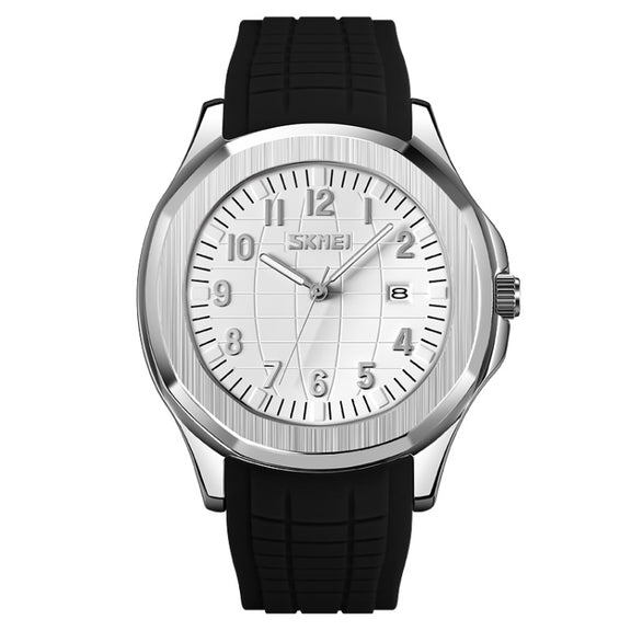 SKMEI 9286 Outdoor Sports Multifunctional Men Water-resistant Quartz Watch(Black Belt  White Noodles)