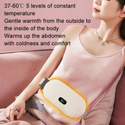 4000mAh Intelligent Massage Warming Belt Digital Electric Abdominal and Waist Massager(Yellow)