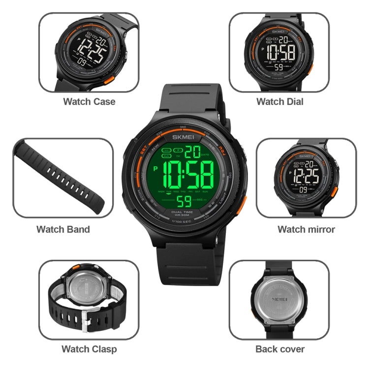 SKMEI 1841 Outdoor Sports Students Water-resistant Luminous Countdown Watch(Black)