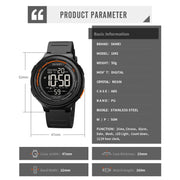SKMEI 1841 Outdoor Sports Students Water-resistant Luminous Countdown Watch(Black)