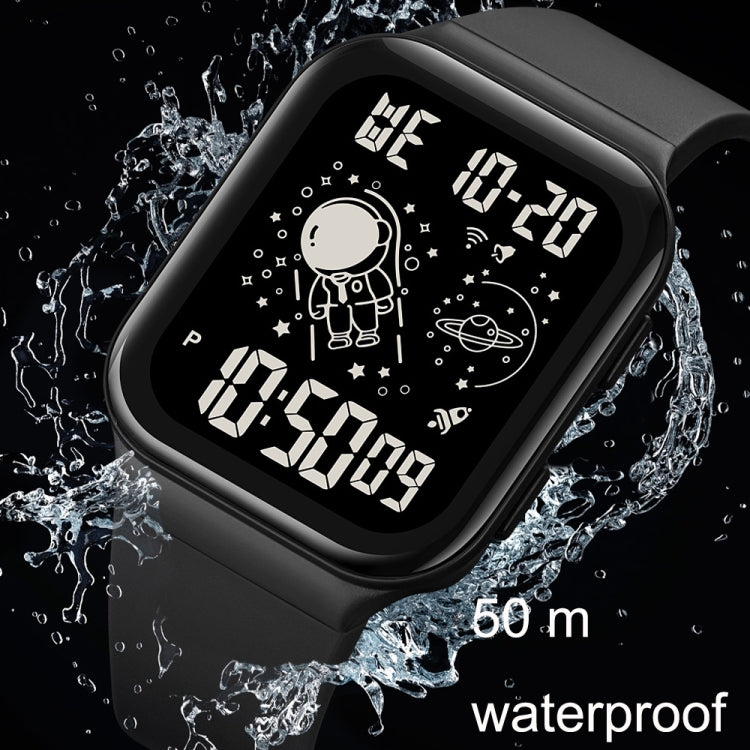 SKMEI 1863 Multifunctional Astronaut Student Digital Sports Square Watch(Black White Machine)