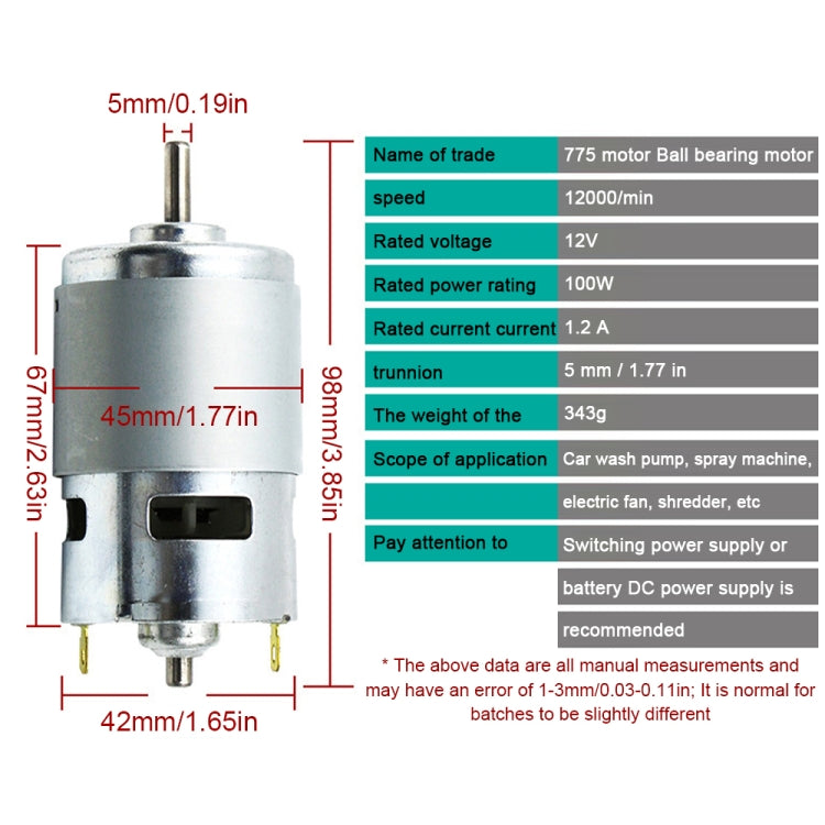775  Spindle Motor High Speed High Power Large Torque with Ball Bearing - Others by PMC TechLife | Online Shopping South Africa | PMC TechLife