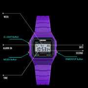 SKMEI 1460 Children Luminous Multifunctional Water-resistant Thin Sports Watch(Black)