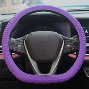 Silicone Non-slip Wear-resistant Concave Point Car Steering Wheel Cover, Size: 34-38cm(Purple)