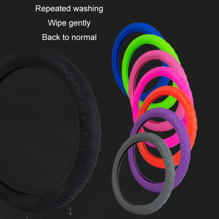 Silicone Non-slip Wear-resistant Concave Point Car Steering Wheel Cover, Size: 34-38cm(Black) - free shipping - PMC TechLife - Order now!