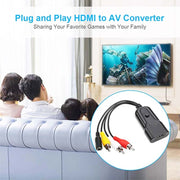 K13W HDMI To AV 1080P HD Converter, Cable Length: 0.5m(Black)