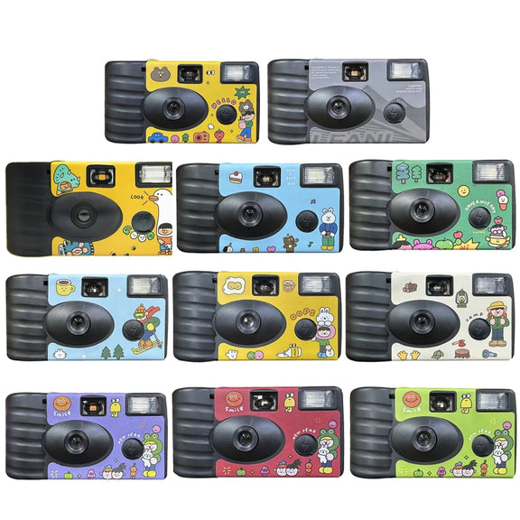 27pcs LFANI Retro Film Camera Water-resistant Cartoon Decorative Stickers without Camera