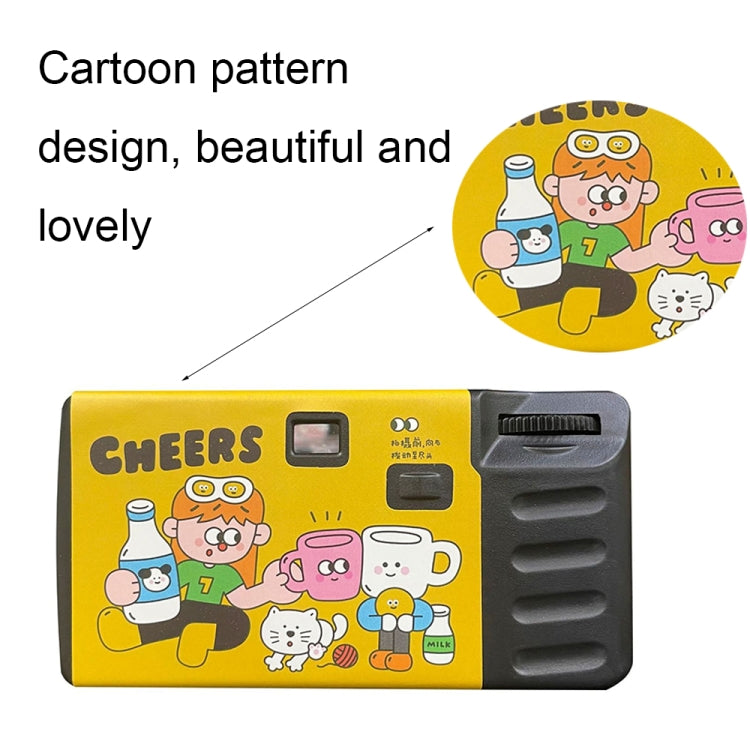 27pcs New Year Retro Film Camera Water-resistant Cartoon Decorative Stickers without Camera