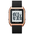 SKMEI 1866 Square Large Screen Men Steel Belt Multi-function Night Light Alarm Clock Watch(Rose Gold White Machine) - free shipping - PMC TechLife - Order now!