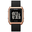 SKMEI 1866 Square Large Screen Men Steel Belt Multi-function Night Light Alarm Clock Watch(Rose Gold Black Machine) - free shipping - PMC TechLife - Order now!